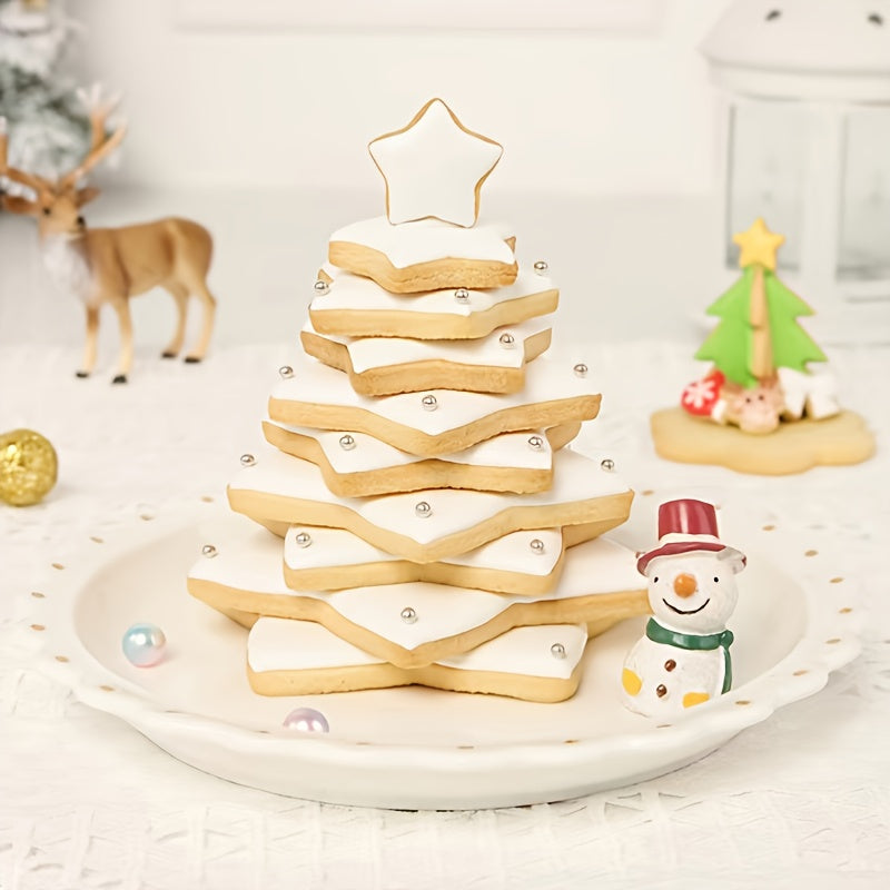 Set of 10 Christmas tree and star 3D cookie cutters