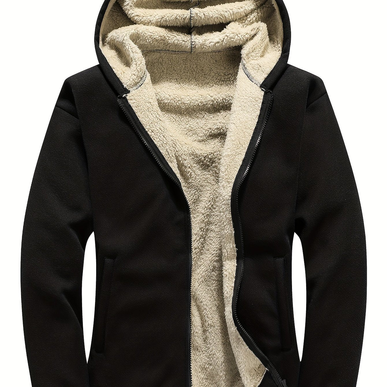 Men's Plus Size Casual Zip Up Fleece Hoodies.