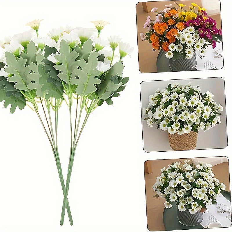 1 set of 21 UV resistant plastic daisies for outdoor decoration, ideal for gardens, courtyards, weddings, holidays, and parties.