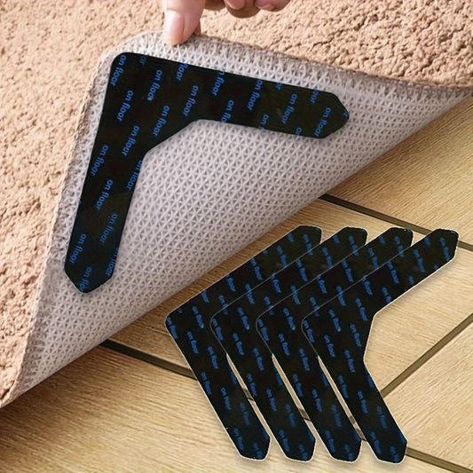 36 pieces of washable rug stoppers, designed to prevent sliding and keep area rugs in place on hardwood floors. These reusable carpet stickers feature double-sided adhesive non-slip carpet tapes.