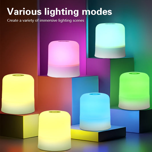 One piece of the AMill USB Rechargeable Touch LED Night Light is available for purchase. This tabletop lamp features 16 color options that are dimmable, made of solid color plastic with a cord for easy charging. It is touch-controlled with adjustable