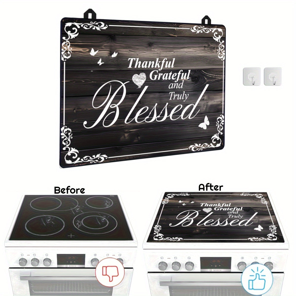 '- Extra Large Stove Top Cover for Electric Stove, 28.5x20.5" (72.5x52cm) 
- Anti-Slip, Waterproof Mat for Glass Stove Top Protection
- Multipurpose Cooktop Cover Prevents Scratching and Damage
- Fits Flat Top Ovens and Washer Dryers