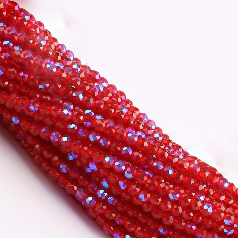 Set of 950/620 pieces of 2mm and 3mm Loose Spacer Faceted Faux Crystal Glass Beads for Making Bracelets and Jewelry