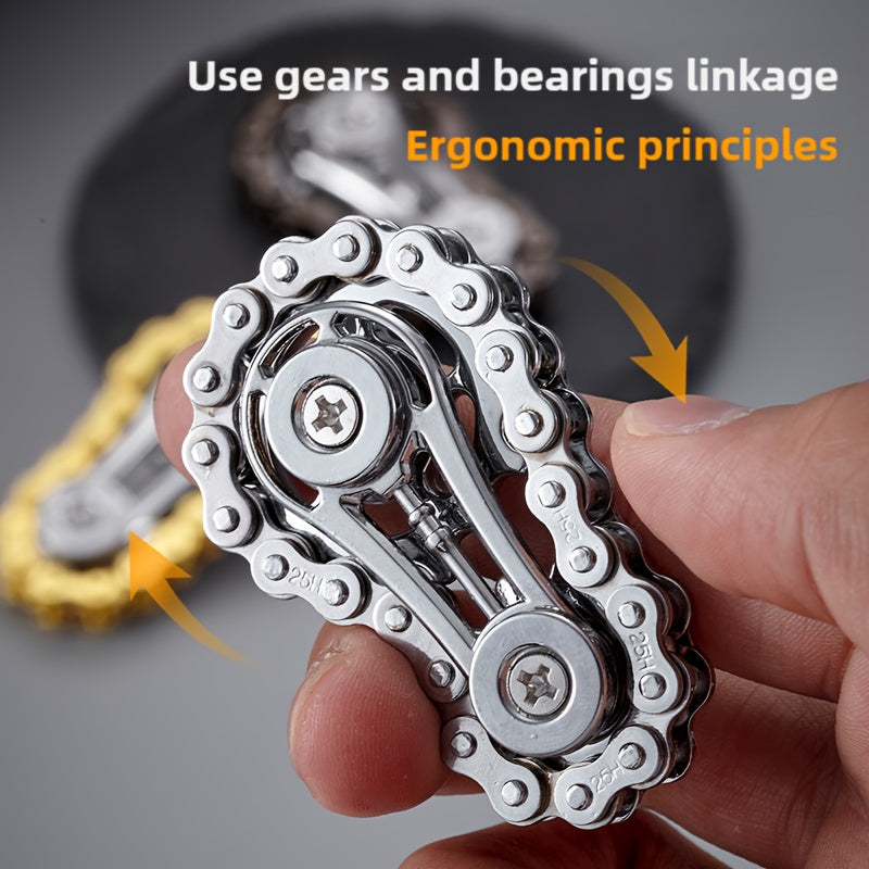 Sprockets Flywheel Metal Bike Chain Fidget Spinner for Adults