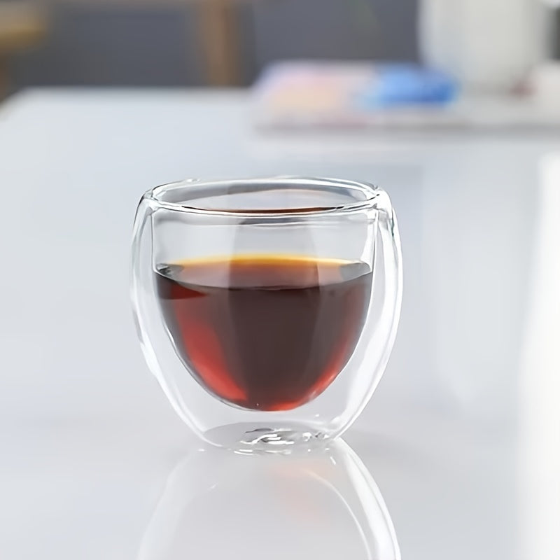 150ml Handcrafted Double-Walled Glass Mug - Designed for Heat Resistance, Ideal for Coffee & Tea, Great for Home or Restaurant Setting