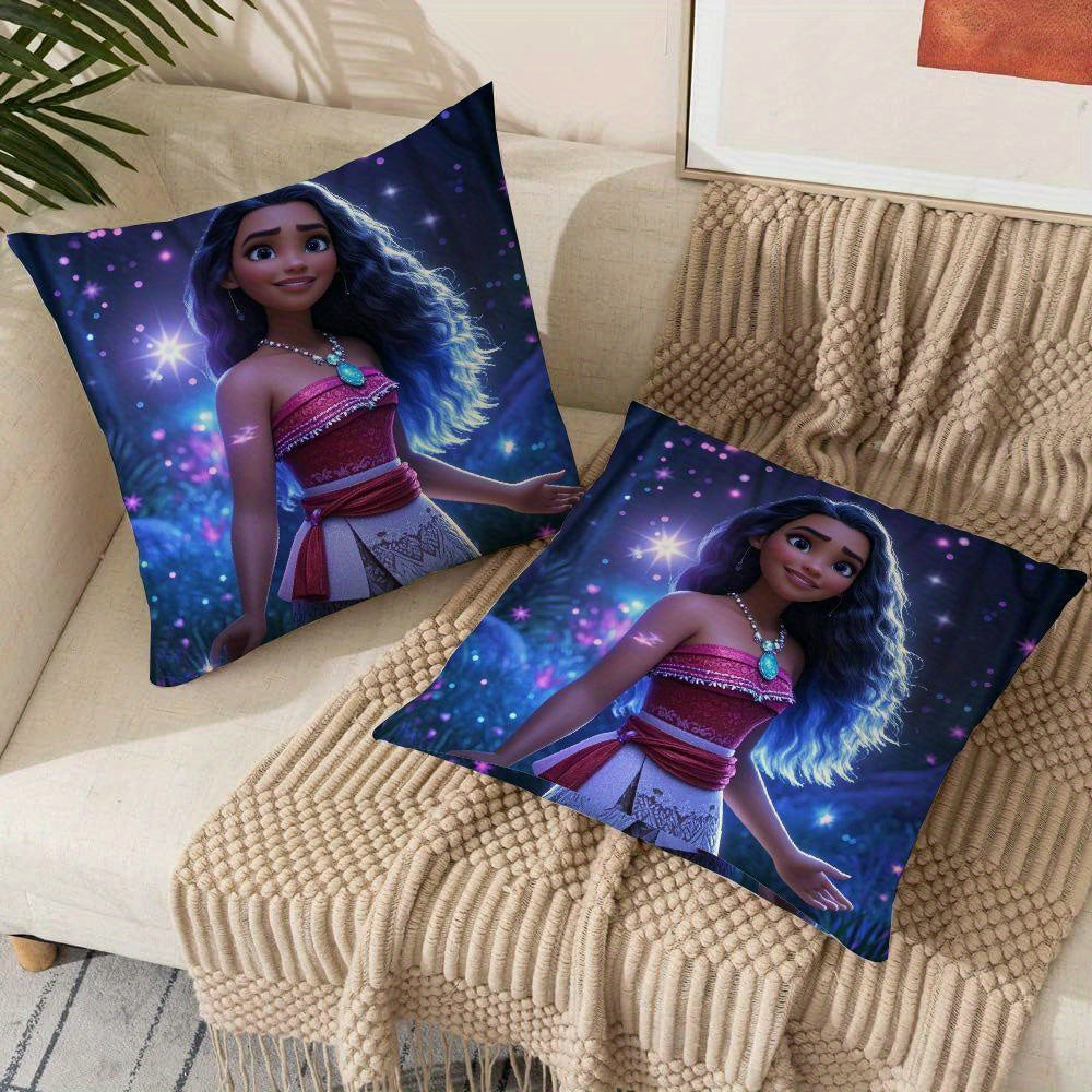 Decorate your sofa and living room with these 2 Moana-inspired decorative pillow covers. Made of polyester, these square throw pillow cases are suitable for ages 14 and up. Perfect for adding a touch of Disney magic to your home decor.