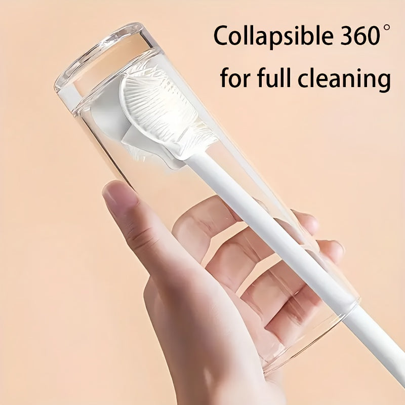 Long-handled silicone bottle brush - Convenient and gentle bristles for deep cleaning of feeding bottles and kitchenware