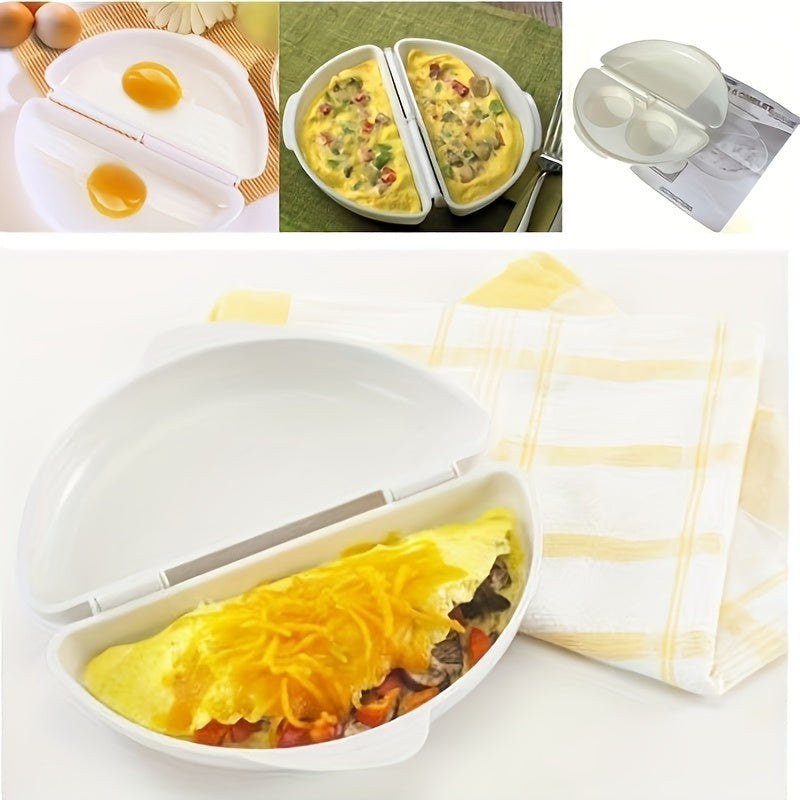 Leak-Proof Microwave Egg Storage Container with Lid - Ideal for Camping, Picnics, Office, School & College - Portable Food Organizer - Non-Stick Kitchen Essential