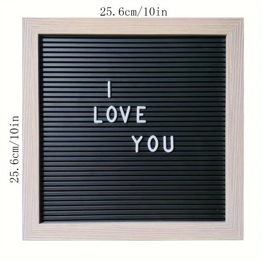 25.4x25.4 cm Blister Message Board with 147 replaceable letters, numbers, and symbols.