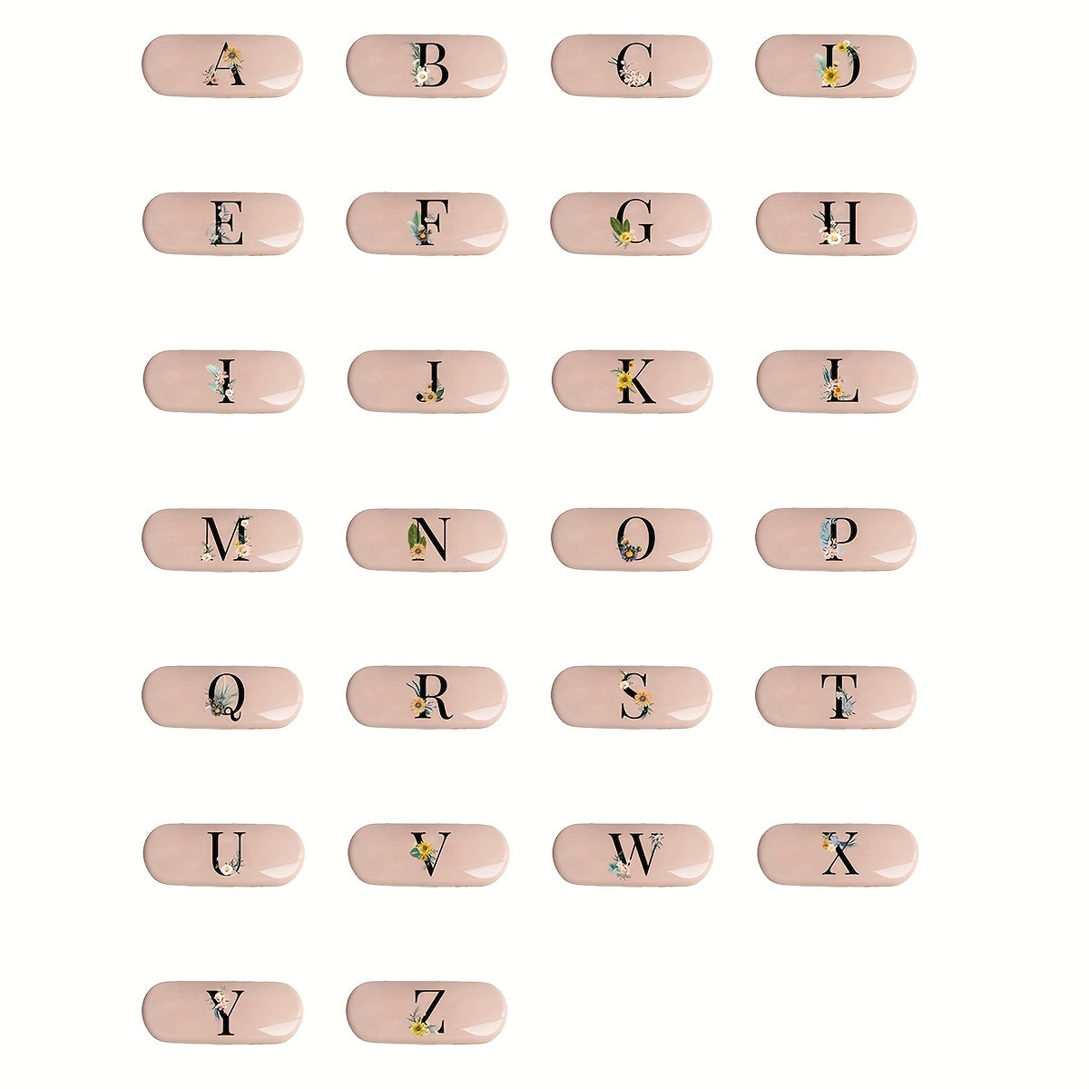 Розовый футляр для очков с цветочным монограммным дизайном A-Z, украшенный принтом ромашки. Портативный, водонепроницаемый и пылезащитный, подходит как для мужчин, так и для женщин. Компактная пластиковая коробка для хранения.