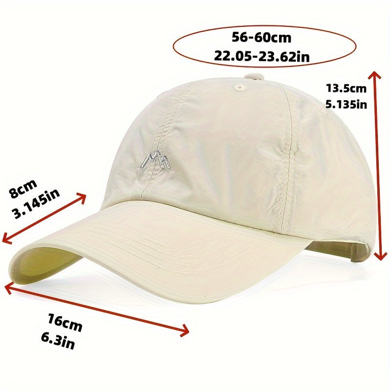 Breathable Unisex Baseball Cap with Quick-Dry Technology, Sun Protection, Adjustable Fit, and Embroidery Detail - Hand Washable.