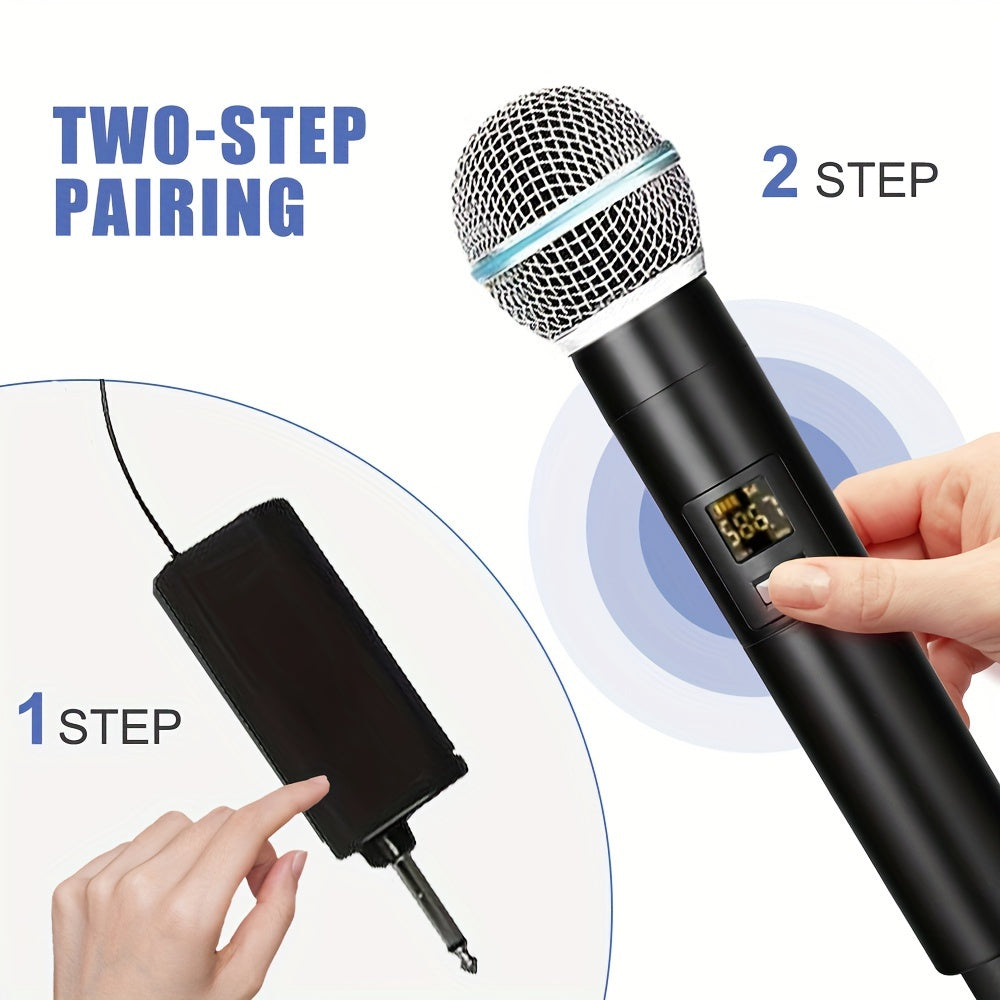 UHF professional handheld dynamic microphone with receiver for amplifier PA system, perfect for karaoke and Eid Al-Adha celebrations.