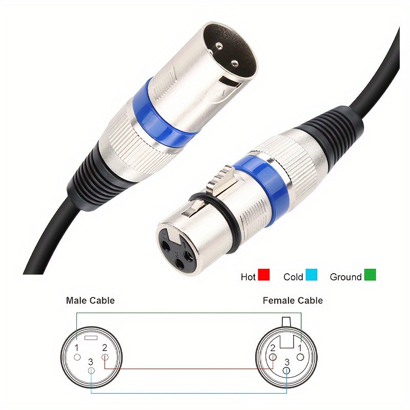 I-ZCLIVE High-Quality XLR to XLR Male to Female Microphone Cable for audio equipment, with durable flat design and metallic connectors.