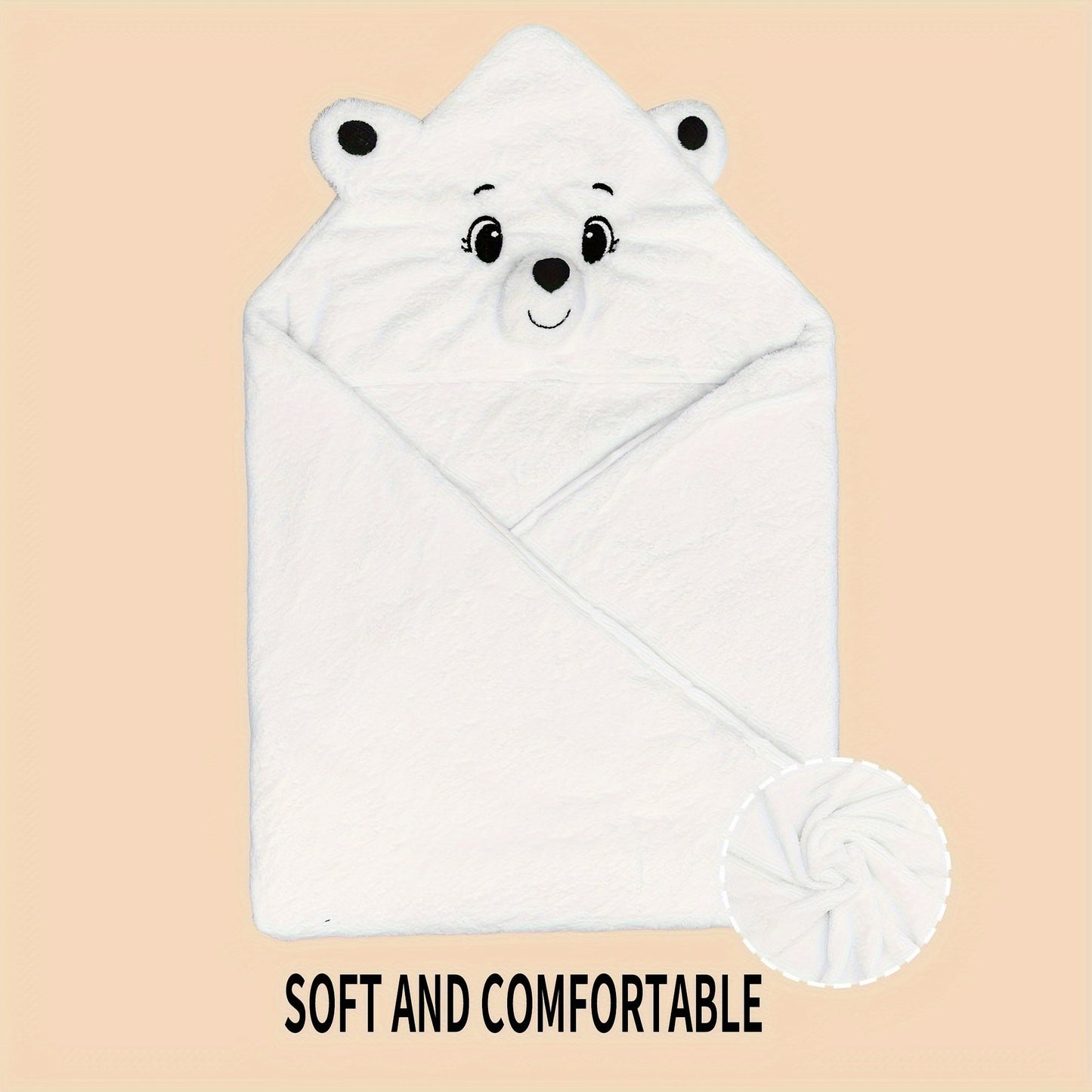 Ultra-Soft Microfiber Hooded Bath Towels for Kids with Cute Cartoon Animal Design - Wearable Blankets, Ideal for All Seasons, Great Gift for Newborns and Children aged 0-8. Perfect for Christmas and Halloween.