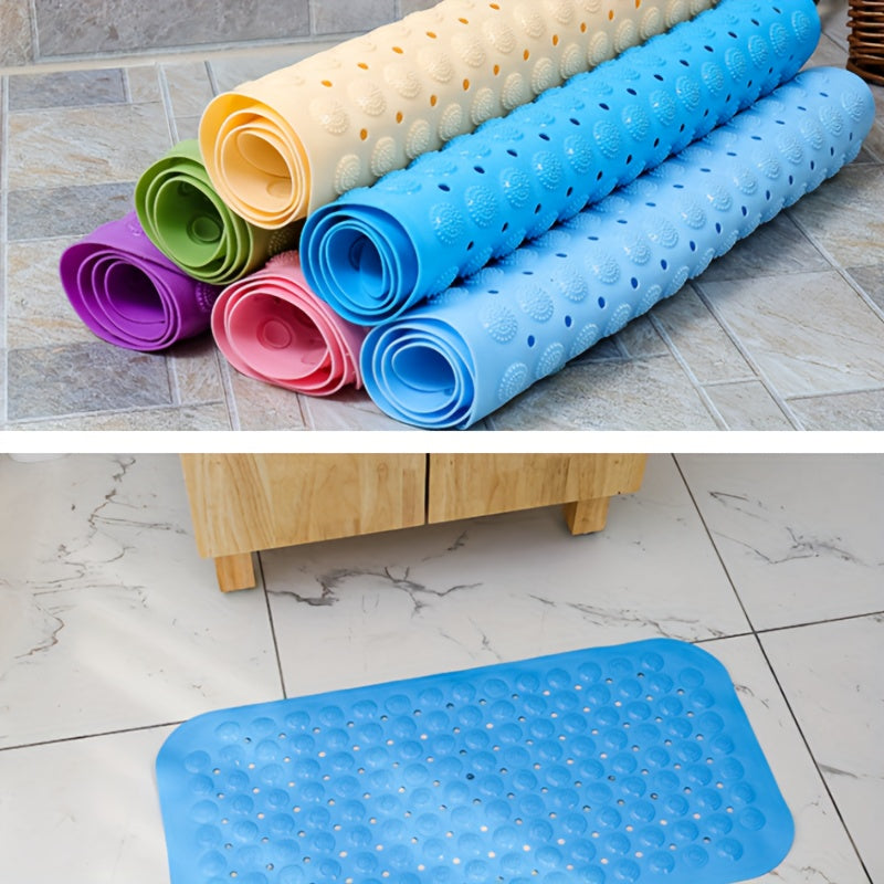 Household bathroom non-slip mat with draining holes for bathtub - ideal for preventing slips and falls in the bathroom.