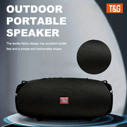 T&G Portable Wireless Speaker with 5.1 Surround Sound, Dual Speakers, Hi-Res Audio, TWS, USB Charging, 1200mAh Rechargeable Battery, FM Radio, TF Card/USB Support for Wireless Audio.