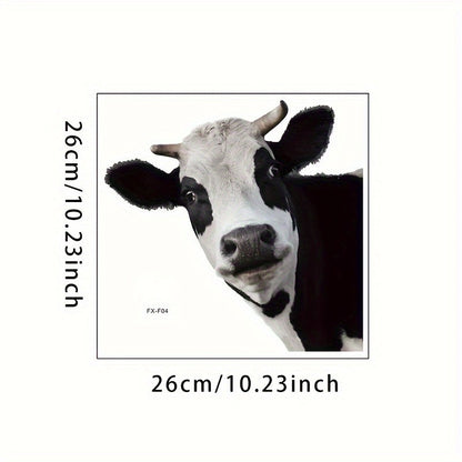 Cute cartoon cow window cling - Ideal for decorating bedrooms and entryways, effortless application without the need for power.