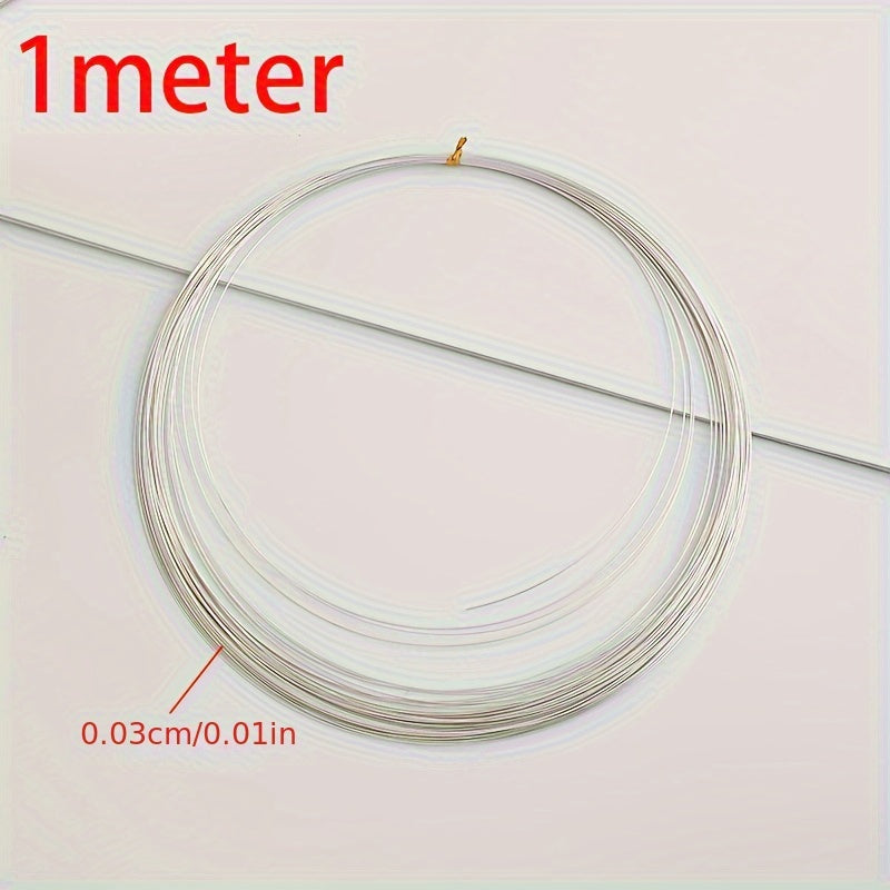 1 meter of 39.37 inch 925 Silver 0.3mm Silver Wire for creating DIY bracelets and necklaces.