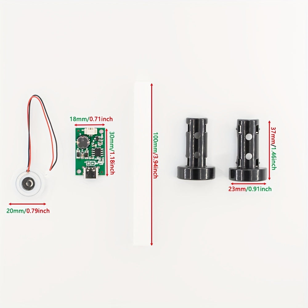 DIY Ultrasonic Type-C Atomizer Module for 1.5-2W, 5V, 300mA Single Nozzle Humidifier with Plastic Material - No Switch Needed