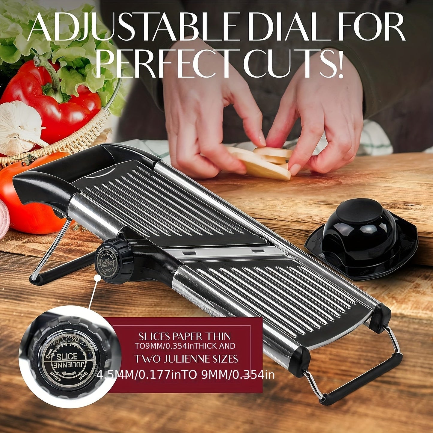 Stainless Steel Vegetable Slicer Set with Adjustable Mandoline Slicer, 5 Blades, Professional Vegetable Grater, Onion and Potato Grater, Kitchen Accessories