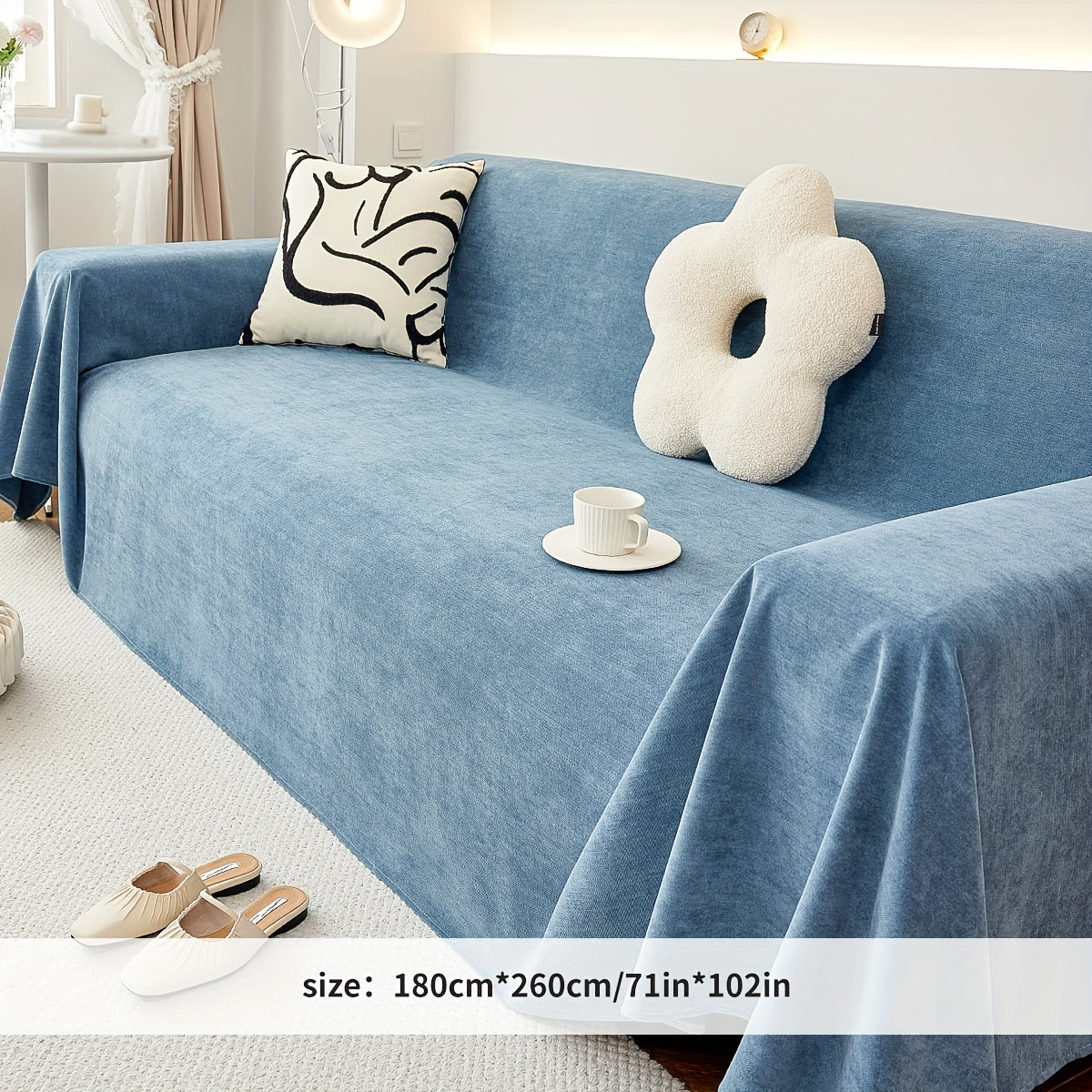 Durable Chenille Sofa Cover, ideal for Bedroom and Living Room, all-weather furniture protection.