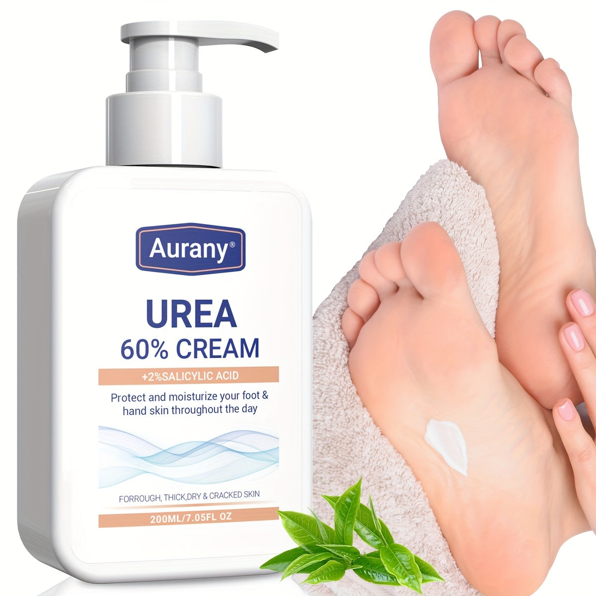 Urea Cream 60% + 2% Salicylic Acid for dry skin on feet, knees, and elbows - 200ml.