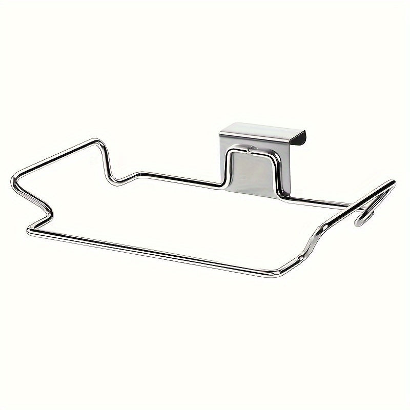 1/2 pieces of stainless steel hooks for holding garbage bags, a wall-mounted plastic bag storage rack designed for the kitchen and bathroom. Useful for organizing and storing kitchen accessories.