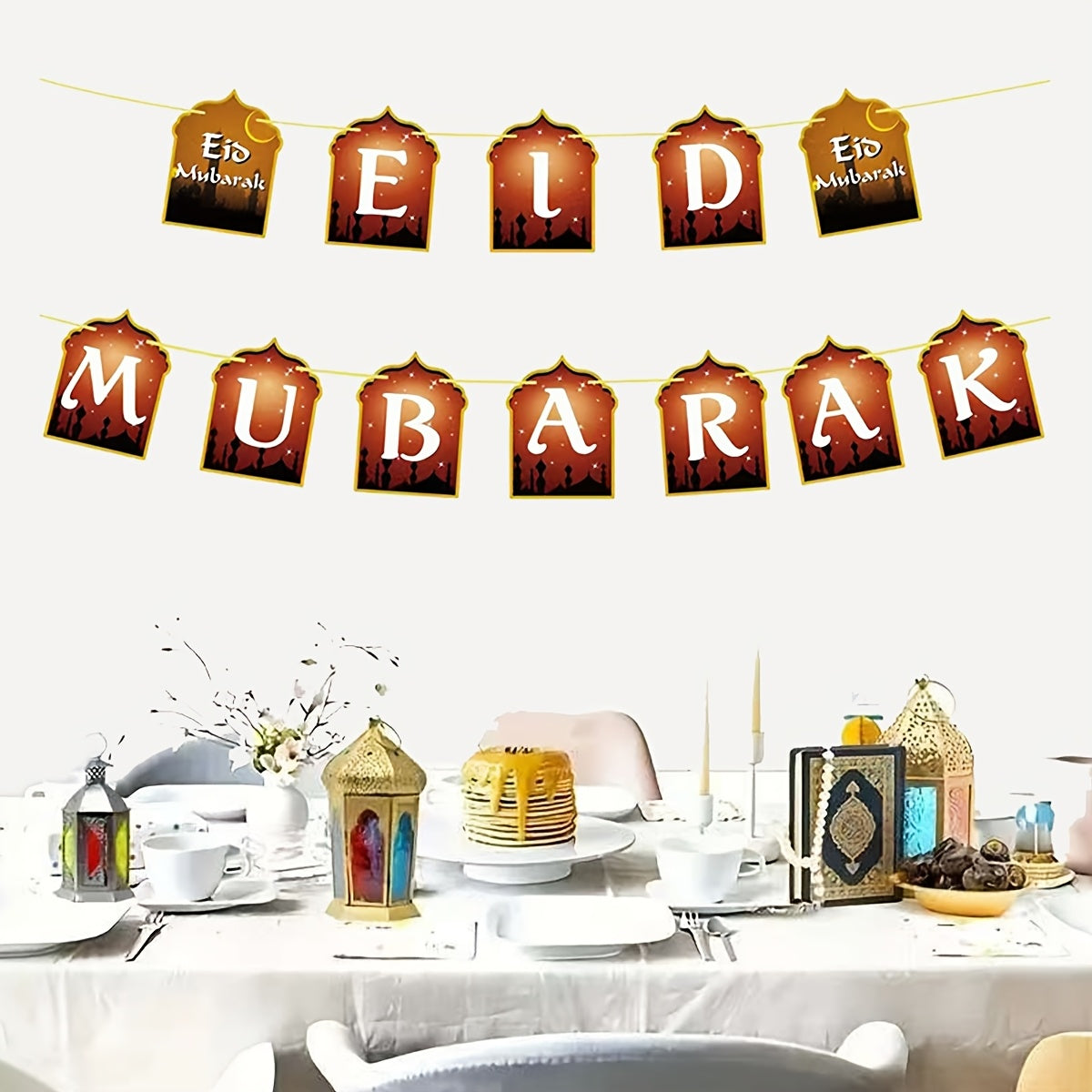 Pull Flag Banner for Ramadan Family Gathering Decoration