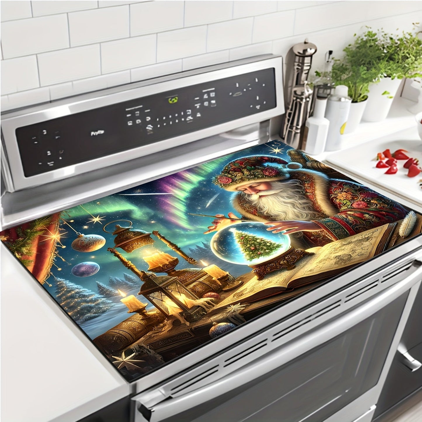 Protect your stove top with this Christmas-themed, anti-slip, waterproof protector. It is scratch-resistant, heat-resistant, and multipurpose, making it perfect for cooktops, appliances, and ironing mats. It is easy to clean and requires no electricity.