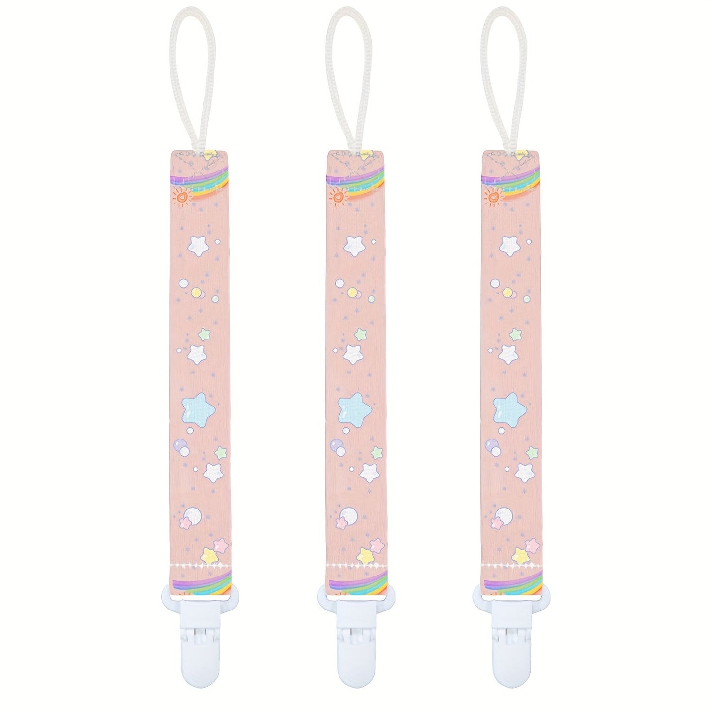 COZYPANDA Pacifier Clips - Set of 3, Universal Fit, Strong and Durable, Various Designs, Keep Pacifiers Securely Attached, Perfect Baby Shower Gift.