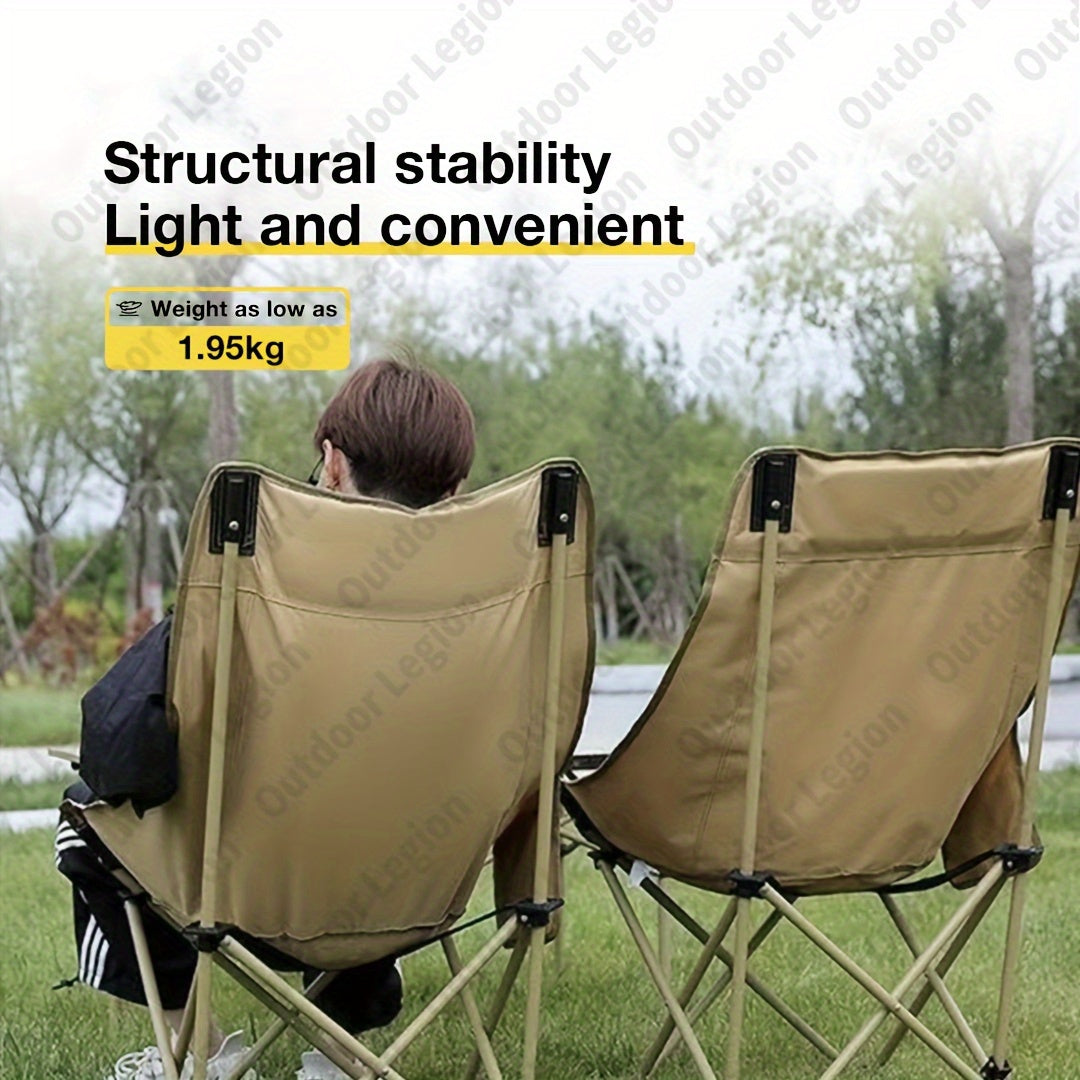 Lightweight folding chair with high back - ideal for outdoor activities such as camping, fishing, and sketching