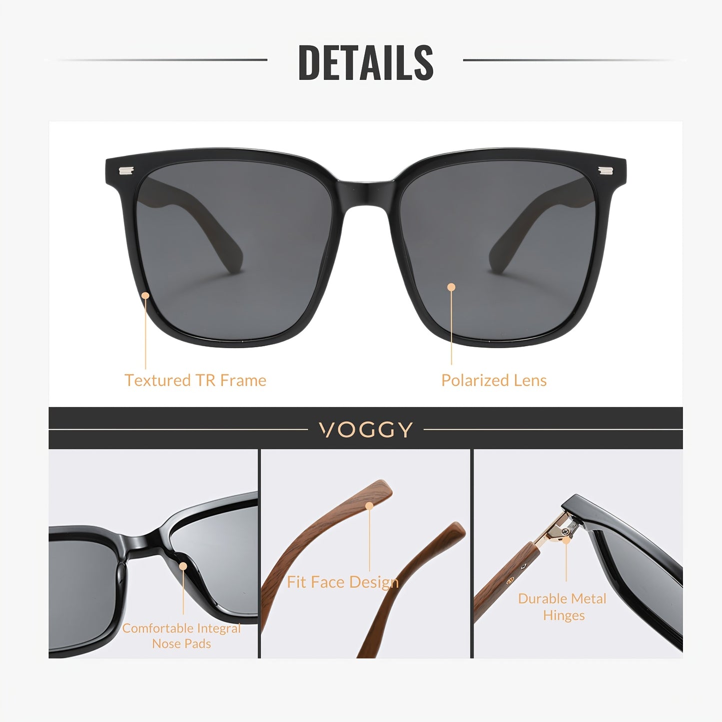 VOGGY Fashion Simple Retro Polarized Glasses for Men and Women, Perfect for Sports, Driving, Outdoor Activities, and Parties.