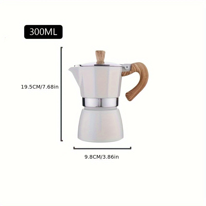 300ml Aluminum Coffee Maker with Moka Cafeteira Expresso Percolator Pot for Italian Concentrated Drip Coffee