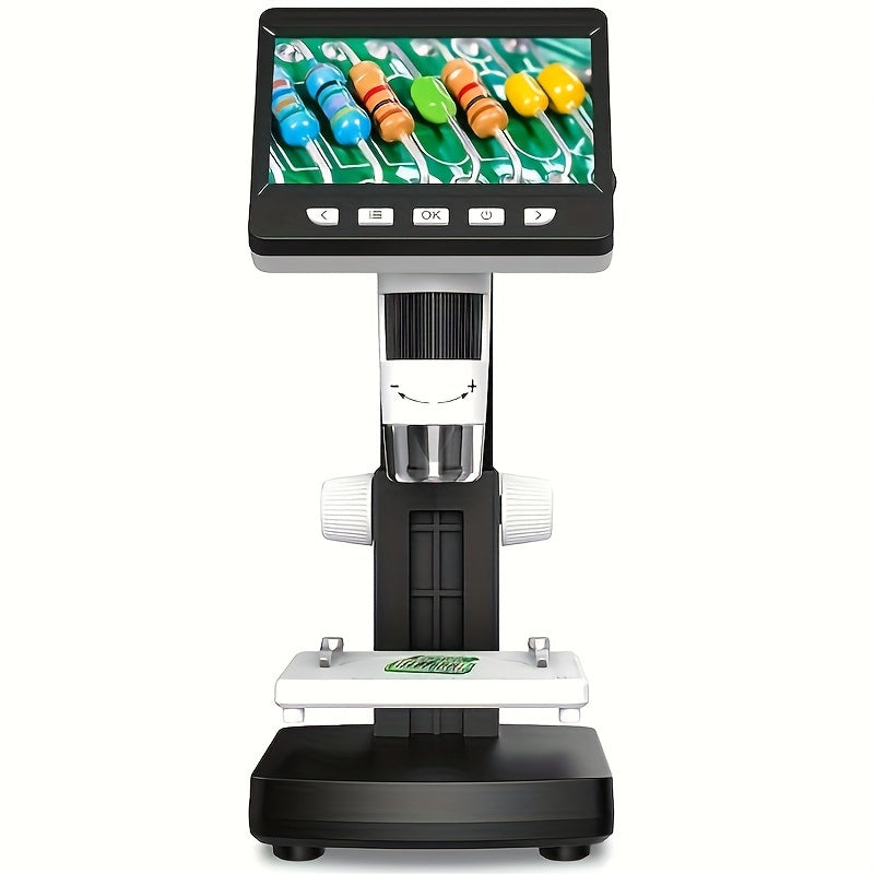 Explorer Micro: Portable digital microscope (11.94cm) with 8 LEDs, 1080p HD, 50-1000X zoom. USB/battery powered, great for PCB repair & jewelry inspection.