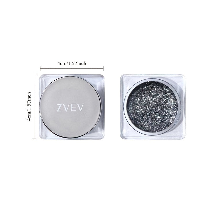 ZVEV Sparkling Gel Eyeshadow with shimmering glitter & metallic finishes in Black, Golden, and Silvery. Ideal for dazzling stage looks and makes a great gift for Valentine's, Autumn