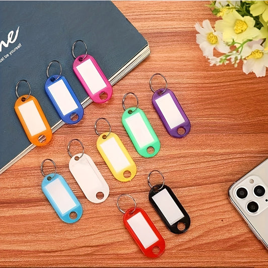 100 colorful plastic keychain luggage tags