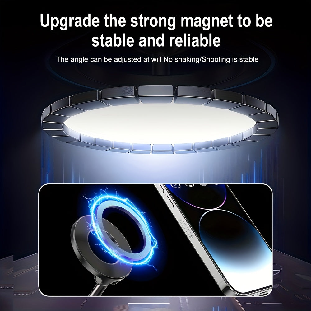 360° Rotating Magnetic Phone Holder, Foldable & Retractable, Universal Compatibility with iPhone models, ABS Material, Non-Waterproof, Portable for multiple uses.