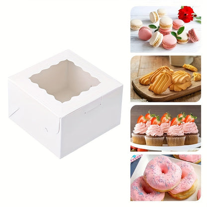 30 pieces of white disposable cardboard boxes with a window, suitable for bread, pastries, cookies, strawberries, and macarons. Great for Christmas, Thanksgiving, and any special occasion. Ideal for both Christmas and Thanksgiving, these boxes are