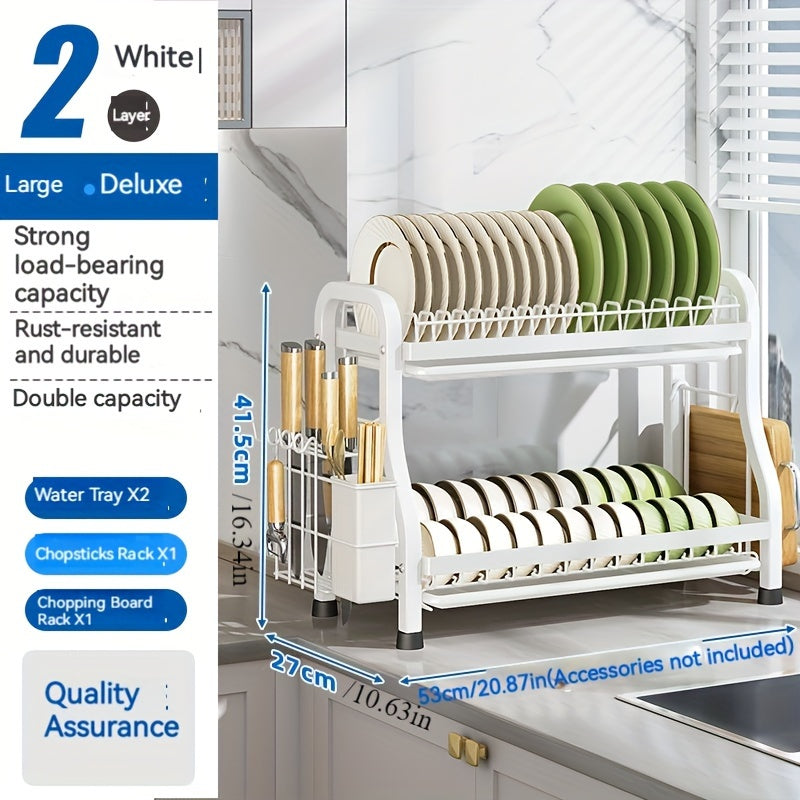Сушилка для посуды с 1 ярусом, полка для хранения на столешнице с 2/3 ярусами, нержавеющая сушилка большой емкости, многофункциональный держатель для кухонной стойки и шкафа, органайзеры и аксессуары для хранения на кухне