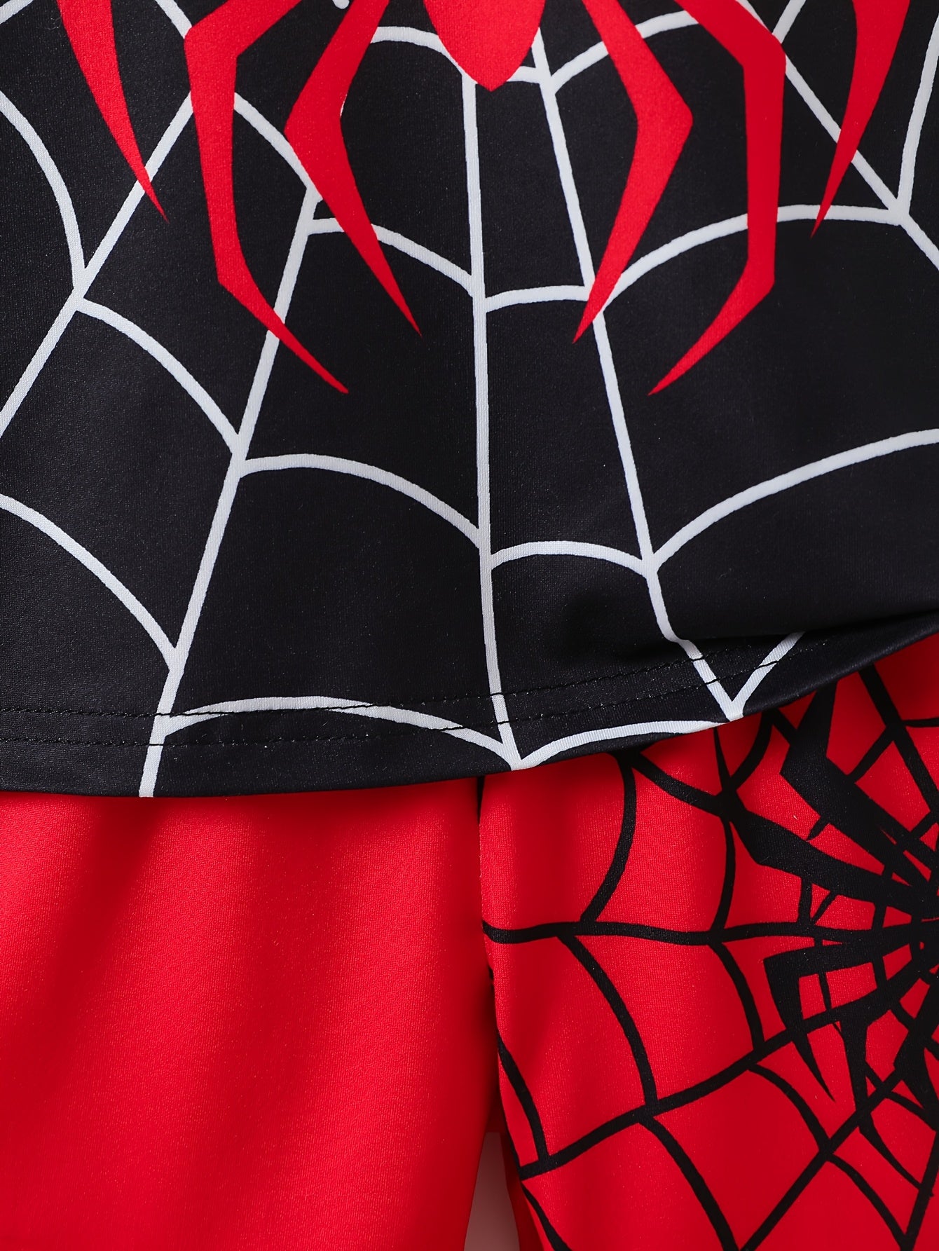 Boys Spider Graphic Print T-shirt & Shorts Set for summer comfort.