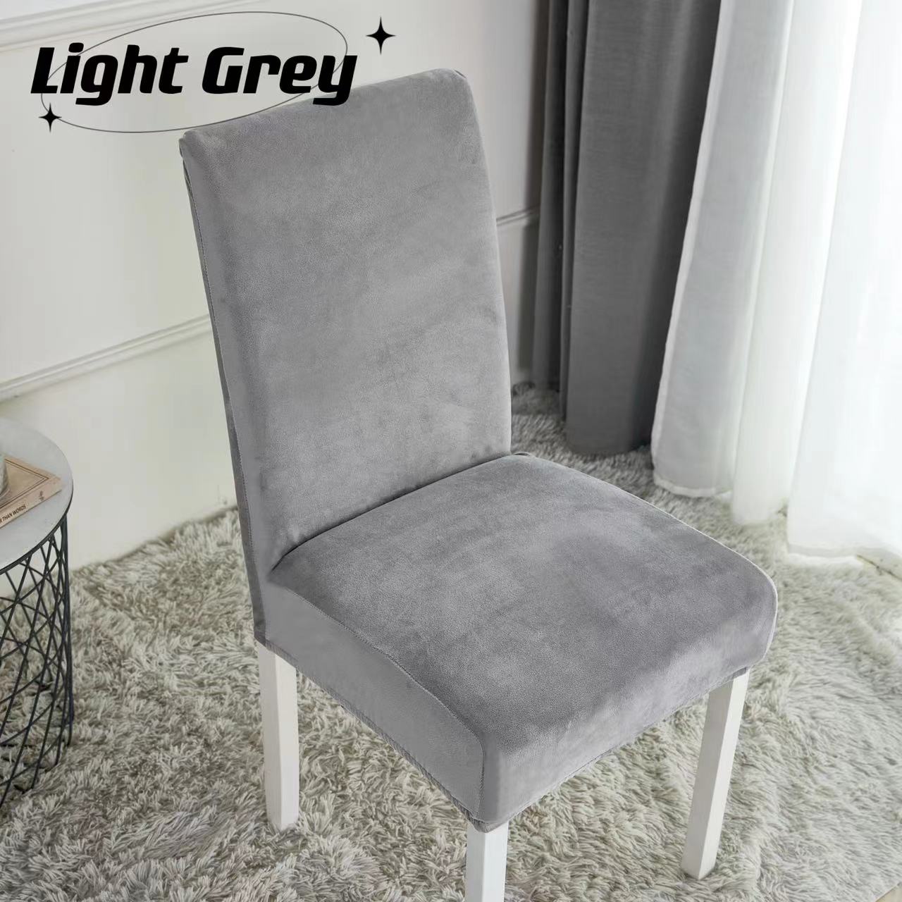 Durable spandex chair cover fits 44.96-59.94cm dining chairs. Perfect for dining room or wedding banquet. Easy care, machine washable.