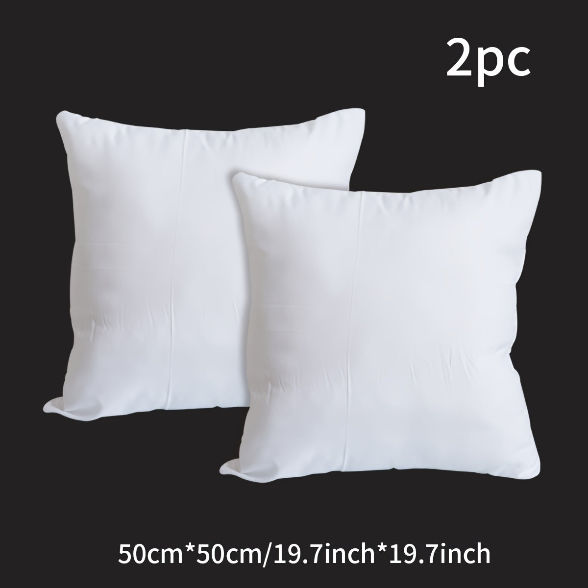 2 or 4 white pillow cores filled with soft polyester fiber, suitable for home decoration and various seating areas.