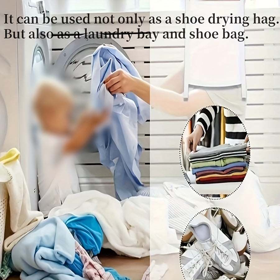 Get your hands on the 1pc Sports Shoe Dryer and Washing Machine Bag! Perfect for drying shoes, apparel, and laundry, this mesh net bag features a zipper and handle strap for easy installation. Made from reusable woven fabric in a rectangle shape, it is