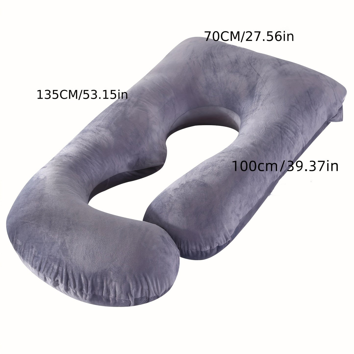 Maternity Pillow with Removable Crystal Velvet Cover, G-shaped Waist Support for Side Sleeping - Ideal for Expecting Mothers