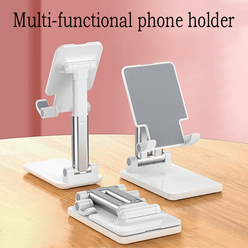 A stylish and practical phone stand compatible with all smartphones, available in two colors, that frees your hands with its portable telescopic design.