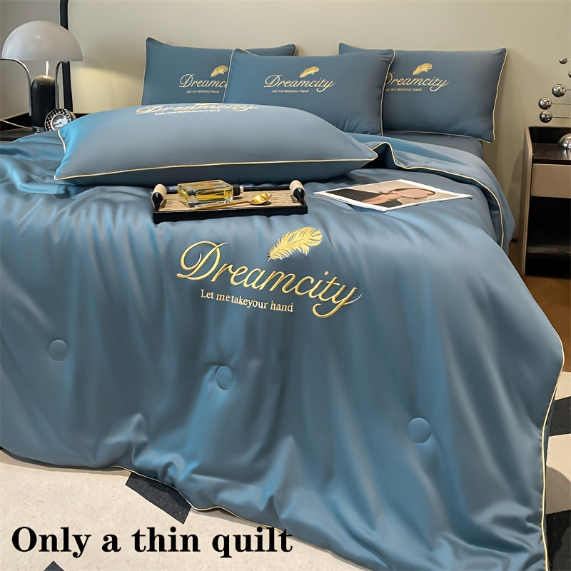 Soft and skin-friendly embroidery craft thin quilt with non-fading colors, suitable for all seasons. Easy to machine wash, perfect for bedroom or guest room use.