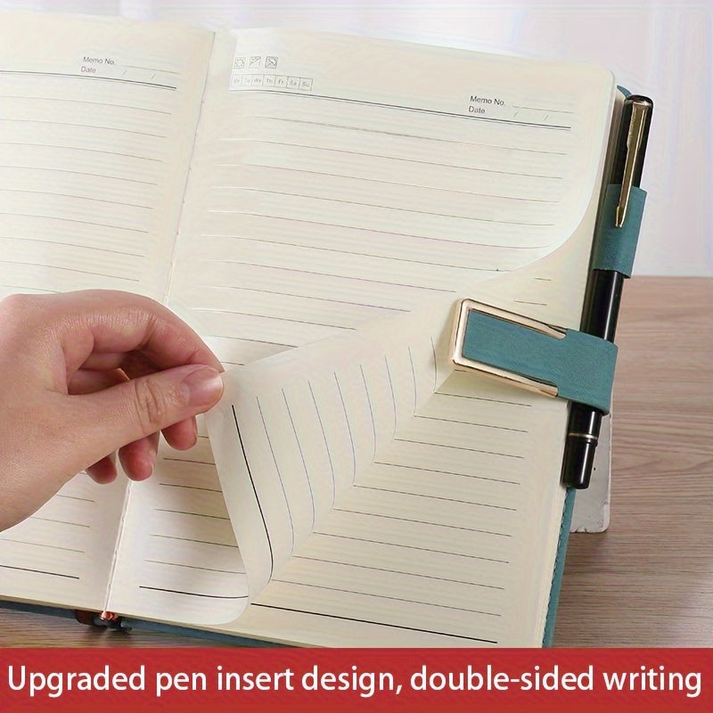 U-Shaped Buckle Notebook with Pen Holder - Soft cover, Magnetic Closure, Ideal for Business, Home, and School Use.