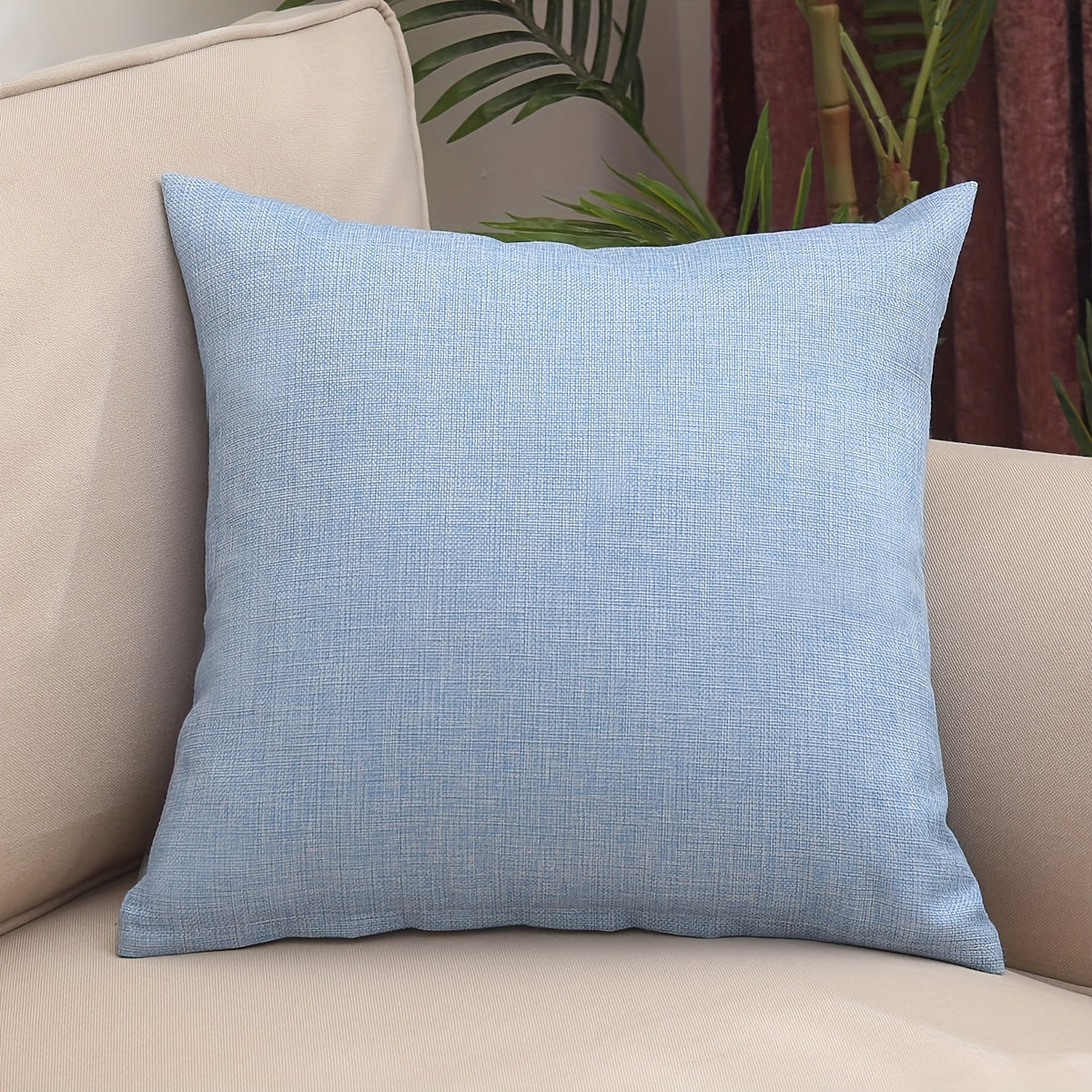 New solid color linen cushion cover without pillow core.