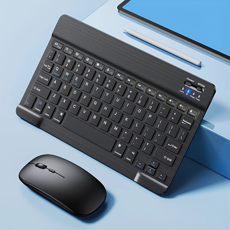 Compatible with a variety of devices, this rechargeable ultra-thin wireless keyboard is portable and measures 25.4 cm in length.