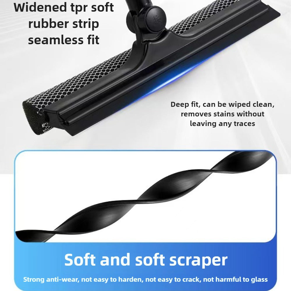 The Versatile Double-Sided Glass Cleaning Tool is a 1pc product with an Extendable Stainless Steel Handle. It features a Soft Silicone Scraper & Sponge Head for Effortless Cleaning of Windows, Kitchens, and Bathrooms. This Window Cleaning Accessory is a